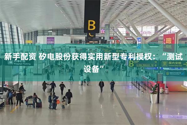 新手配资 矽电股份获得实用新型专利授权：“测试设备”